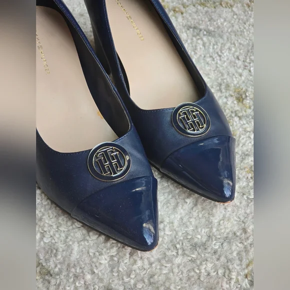 Tommy Hilfiger Cap Toe Block Heel Pump Neysa 2 Navy - Picture 3 of 8
